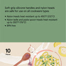 10pc Nylon Kitchen Utensil Set - Gray