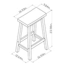 Set of 2 24" Solid Wood Backless Saddle Counter Height Barstools - Natural