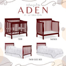 Aden 4-in-1 Convertible Mini Crib In Cherry