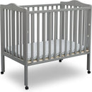 Folding Portable Mini Baby Crib with 1.5-inch Mattress - Grey