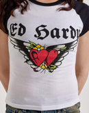 Ed Hardy Heart Wings Raglan Tee