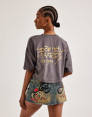 Ed Hardy Snake Heart Boxy Cropped Tee