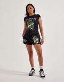 Ed Hardy Black Rose Fleece Shorts