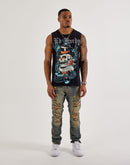 Ed Hardy Top Hat Skull Sleeveless Tee