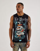 Ed Hardy Top Hat Skull Sleeveless Tee