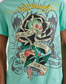 Ed Hardy Black Rose Rhinestone Short Sleeve Tee