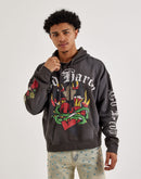 Ed Hardy Heart Cross Pullover Fleece Hoodie