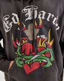 Ed Hardy Heart Cross Pullover Fleece Hoodie