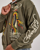 Ed Hardy Snake Full-Zip Fleece Hoodie