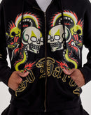 Ed Hardy Dragon Skull Full-Zip Fleece Hoodie
