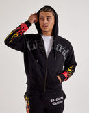 Ed Hardy Flame Skull Full-Zip Fleece Hoodie
