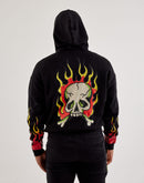 Ed Hardy Flame Skull Full-Zip Fleece Hoodie