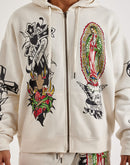 Ed Hardy Mary Full-Zip Fleece Hoodie