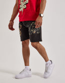 Ed Hardy Panther Skull Fleece Shorts