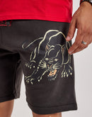 Ed Hardy Panther Skull Fleece Shorts