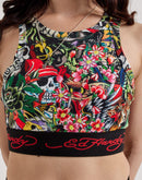 Ed Hardy Tattoo Collage Fitted Tank Top