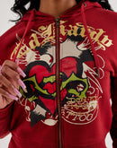 Ed Hardy Sacred Heart Full-Zip Fleece Hoodie