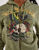 Ed Hardy Cobra Flame Full-Zip Fleece Hoodie