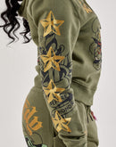 Ed Hardy Cobra Flame Full-Zip Fleece Hoodie
