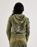 Ed Hardy Cobra Flame Full-Zip Fleece Hoodie