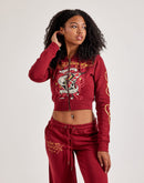 Ed Hardy Amor Butterfly Full-Zip Fleece Hoodie