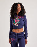 Ed Hardy Eagle Rose Full-Zip Fleece Hoodie