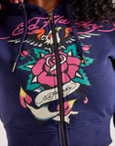 Ed Hardy Eagle Rose Full-Zip Fleece Hoodie