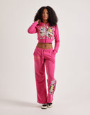 Ed Hardy Love Rose Full-Zip Fleece Hoodie