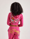 Ed Hardy Love Rose Full-Zip Fleece Hoodie
