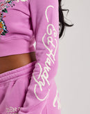 Ed Hardy Flower Skull Y2K Full-Zip Fleece Hoodie