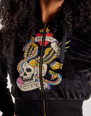 Ed Hardy NYC Skull Full-Zip Velour Hoodie