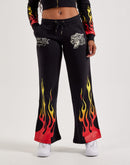 Ed Hardy Tiger Flame Y2K Fleece Sweatpants