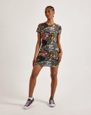 Ed Hardy Tattoo Collage Mesh Tee Dress