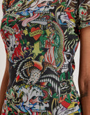 Ed Hardy Tattoo Collage Mesh Tee Dress