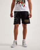 Ed Hardy Dagger Rose Fleece Shorts