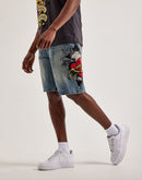 Ed Hardy Sacred Heart Denim Shorts