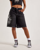 Ed Hardy Sacred Heart Denim Shorts