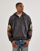 Ed Hardy Skull Full-Zip Fleece Hoodie