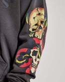 Ed Hardy Skull Full-Zip Fleece Hoodie