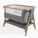CoZee Fold Out Bedside Crib Oak and Charcoal - Grey
