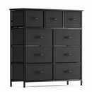9 Drawer Fabric Dresser - Black