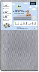 Breathable Two-Stage Crib and Toddler Mattress - Grey