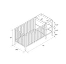 Ema 3-in-1 Convertible Crib & Changer Combo - Walnut