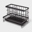 Top of Kitchen Sink Sponge Brush and Caddy Organizer - Black