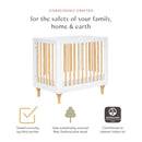 Lolly 4 in 1 Convertible Mini Crib and Twin Bed with Toddler Bed Conversion Kit - white/natural