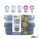 2pk Plastic Lunch Stack Food Storage Container Blue