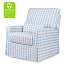 Crawford Pillowback Comfort Swivel Glider - Blue Gingham