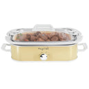 3.5qt Casserole Slow Cooker with 3 Temperature Settings Cream: Stainless Steel, Stoneware, Glass, Dishwasher-Safe Parts
