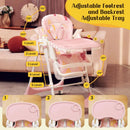 6-in-1 Convertible Baby High Chair - Floral Dust Pink
