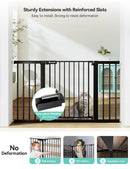 30" Tall Baby Gate for Stairs Doorways, Fits Openings 29.5" to 51.6" Wide - Black
